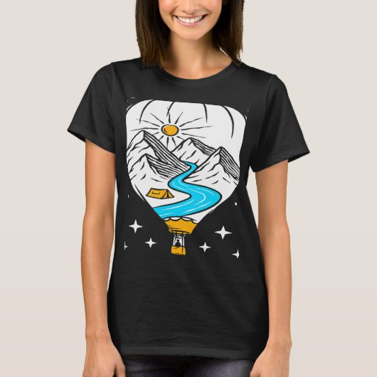 Wanna Go auf einem Ballonflug Hot Air Ballon Ballo T-Shirt (Vorderseite)