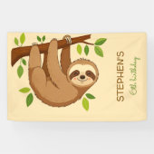 Wanna hang out? sloth kids birthday banner (Horizontal)