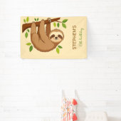Wanna hang out? sloth kids birthday banner (InSitu)
