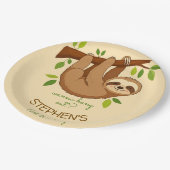 Wanna hang out? sloth kids birthday pappteller (Schrägansicht)