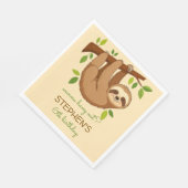 Wanna hang out? sloth kids birthday serviette (Ecke)