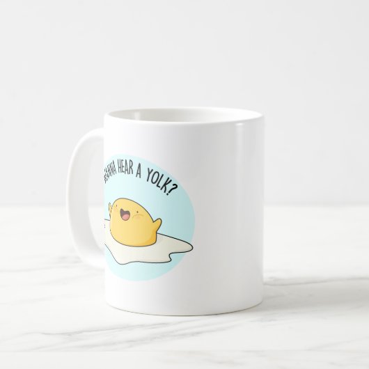Wanna Hear A Yolk Funny Egg Joke Pub Kaffeetasse (Vorderseite Links)