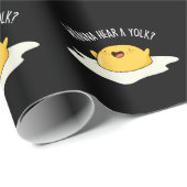 Wanna Hear A Yolk Funny Egg Joke Pun Dark BG Geschenkpapier (Rolleneckpunkt)