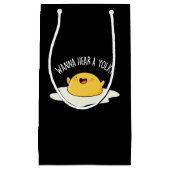 Wanna Hear A Yolk Funny Egg Joke Pun Dark BG Kleine Geschenktüte (Vorderseite)