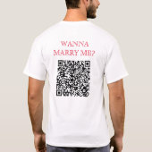 Wanna heiraten mich QR-Code auf der Rückseite Funn T-Shirt (Rückseite)