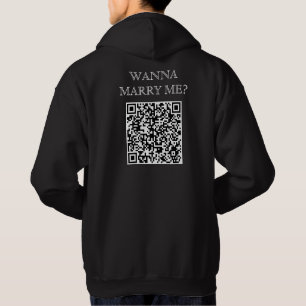 Wanna heiraten mich QR-Code für Back Funny Vorschl Hoodie