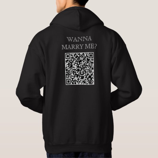 Wanna heiraten mich QR-Code für Back Funny Vorschl Hoodie (Rückseite)