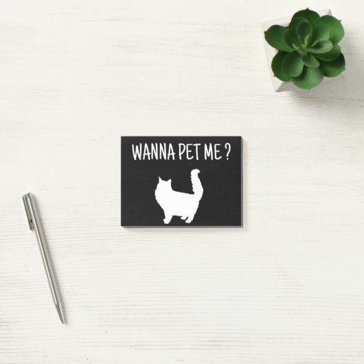 Wanna Pet Me Cat Post-it Klebezettel (Büro)