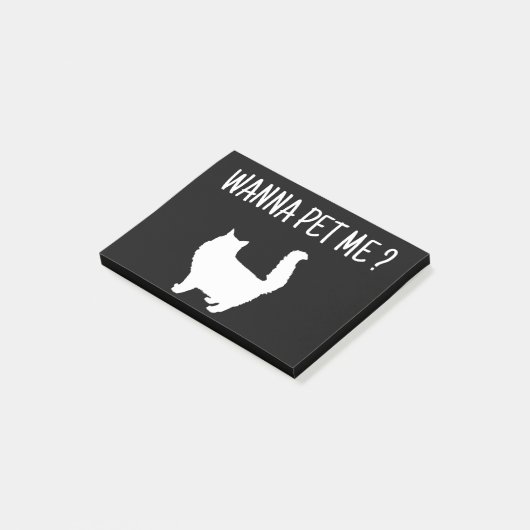 Wanna Pet Me Cat Post-it Klebezettel (angewinkelt)