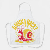 Wanna Race? Funny Melting Snail Ironic All-Over Pr Schürze (Vorderseite)