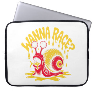 Wanna Race Funny Melting Snail Ironic Laptop Sleev Laptopschutzhülle