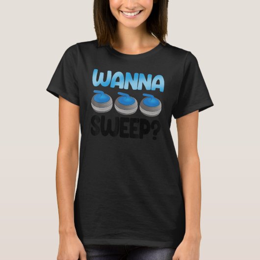 Wanna Sweep Curling Men World's Greatest Curling D T-Shirt (Vorderseite)