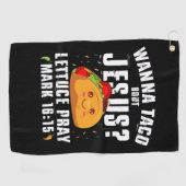 Wanna Taco Bout Jesus Cinco de Mayo Christlich Golfhandtuch (Horizontal)