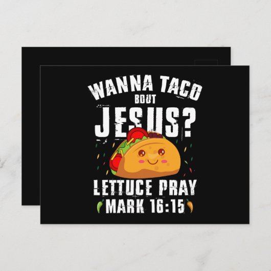 Wanna Taco Bout Jesus Cinco de Mayo Christlich Postkarte (Vorne/Hinten)