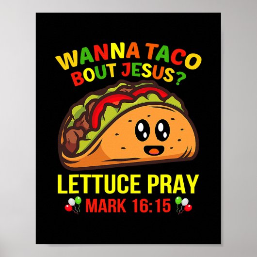 Wanna Taco Bout Jesus Cinco De Mayo Pun Women Men Poster (Vorne)