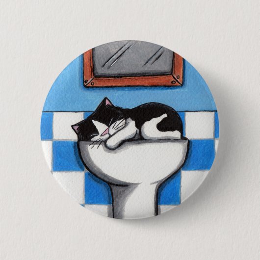 Wannen-Liebe v.01 - Katzen-Knopf Button (Vorderseite)