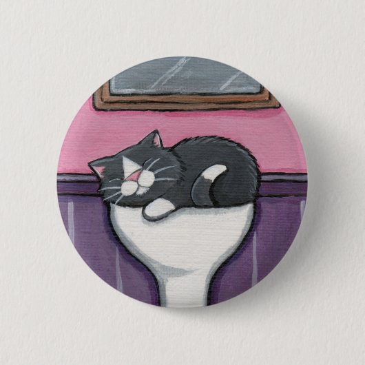 Wannen-Liebe v.03 - Katzen-Knopf Button (Vorderseite)