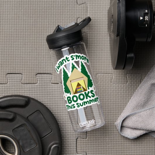 Want Smore Books Summer Funny Reading Saying Trinkflasche (Fitnessstudio (gedreht))