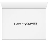 WANT TO KNOW A "SECRET"- I LOVE ***YOU** (Innenansicht Horizontal (Unten))