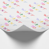 want to want multicolore geschenkpapier (Ecke)