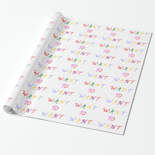 want to want multicolore geschenkpapier (Ungerollt)