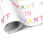 want to want multicolore geschenkpapier (Rolleneckpunkt)