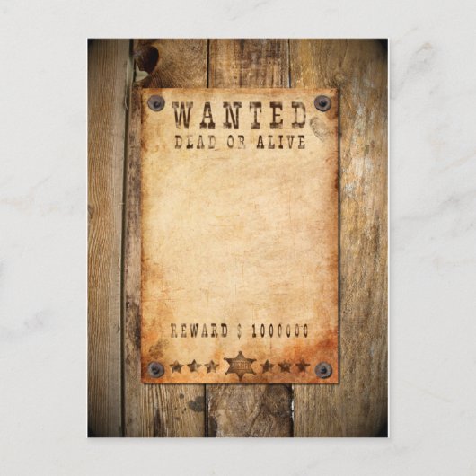 Wanted 01 postkarte (Vorderseite)