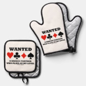 Wanted A Bridge Partner Who Plays At My Level Ofenhandschuh & Topflappen-Set (Vorderseite/Rückseite)