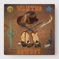 Wanted Cowboy boots hat gun cactus western