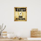 Wanted for Texas Holdem Poster (Küche)
