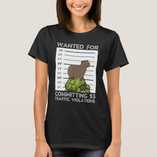 Wanted-Fotomontage von Capybara auf Schildkröte T-Shirt