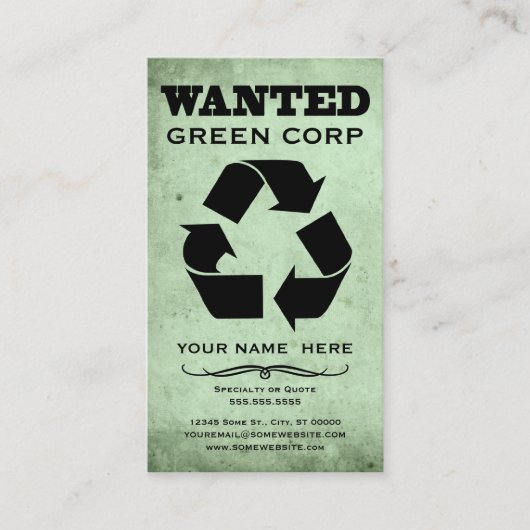 wanted : green corp visitenkarte (Vorderseite)