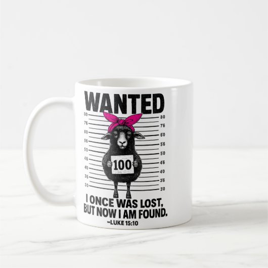 Wanted I Once Was Lost Funny Sheep Quotes Jesus Ch Kaffeetasse (Links)