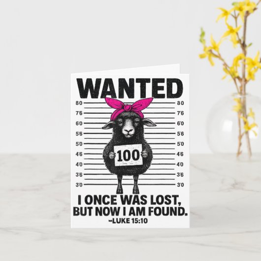 Wanted I Once Was Lost Funny Sheep Quotes Jesus Ch Karte (Gelbe Blume)