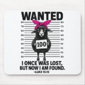 Wanted I Once Was Lost Funny Sheep Quotes Jesus Ch Mousepad (Vorne)