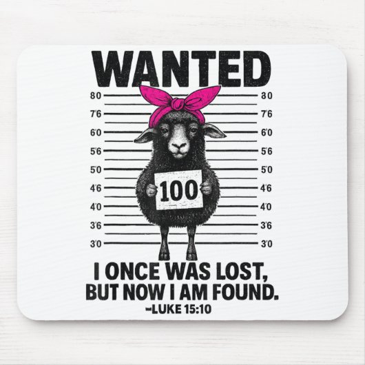 Wanted I Once Was Lost Funny Sheep Quotes Jesus Ch Mousepad (Vorne)