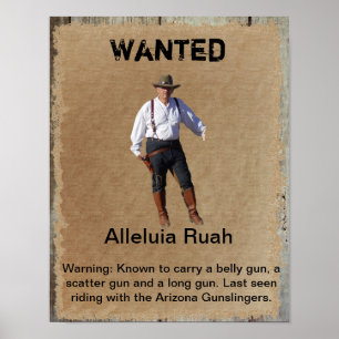 Wanted Poster Gunslinger of West