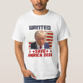 Wanted Save America 2024 - Never Surrender T-Shirt (Vorderseite)