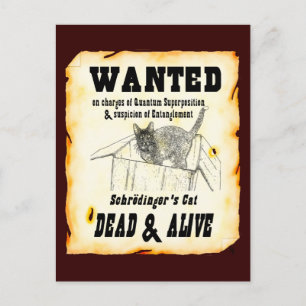 WANTED: Schrodinger's Cat Postcard Postkarte