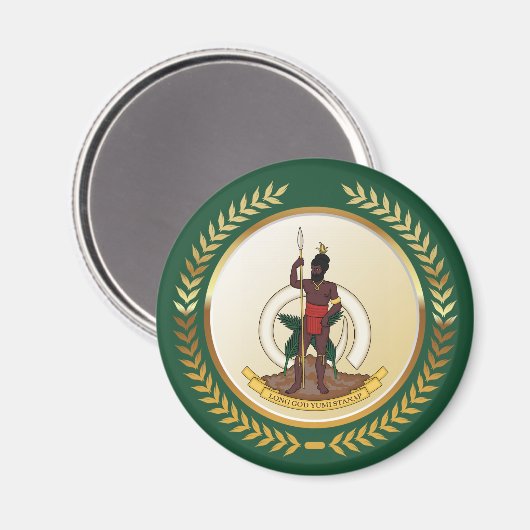 Wanuatu-Wappen Magnet (Vorderseite/Rückseite)