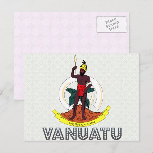 Wanuatu-Wappen Postkarte (Vorne/Hinten)