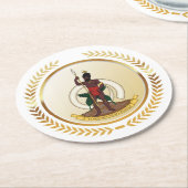 Wanuatu-Wappen Runder Pappuntersetzer (Angewinkelt)