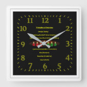 Wanzaa Principles Square Wall Clock 23 Quadratische Wanduhr (Vorderseite)