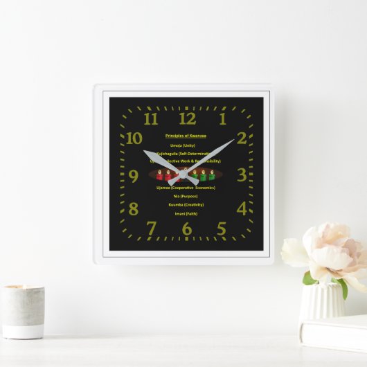 Wanzaa Principles Square Wall Clock 23 Quadratische Wanduhr (Zuhause)