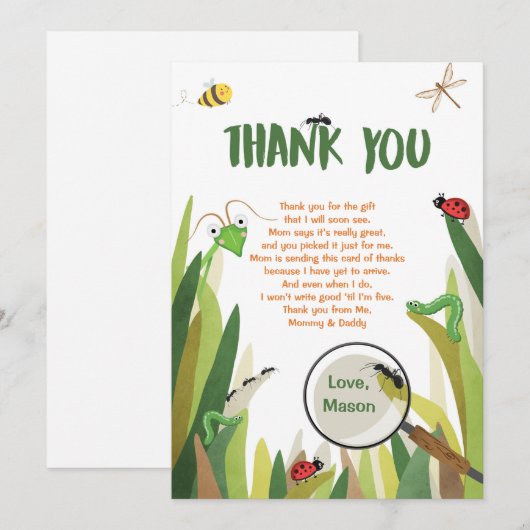 Wanze danken Ihnen, Dankeskarte (Vorne/Hinten)