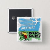 Wanze, die weg von chemtrail Flugzeug läuft Button (Vorne & Hinten)