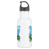 Wanze, die weg von chemtrail Flugzeug läuft Trinkflasche (Rückseite)