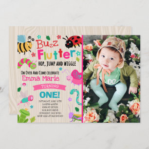 Wanzen-Geburtstags-Einladungs-Mädchen-Rosa hört Einladung