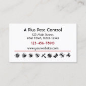 Wanzen-Grenze, Plage-Kontrolle Visitenkarte (Vorderseite)