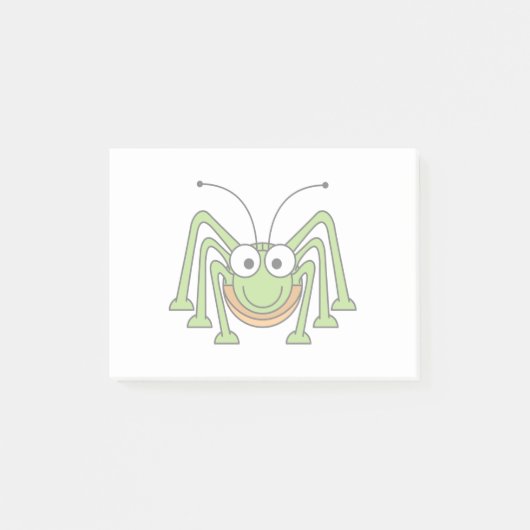 Wanzen-mit Augen Heuschrecken-Cartoon Post-it Klebezettel (Vorderseite)